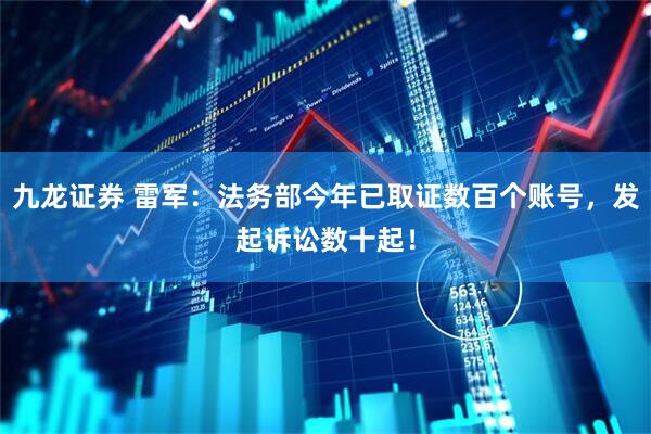 九龙证券 雷军：法务部今年已取证数百个账号，发起诉讼数十起！